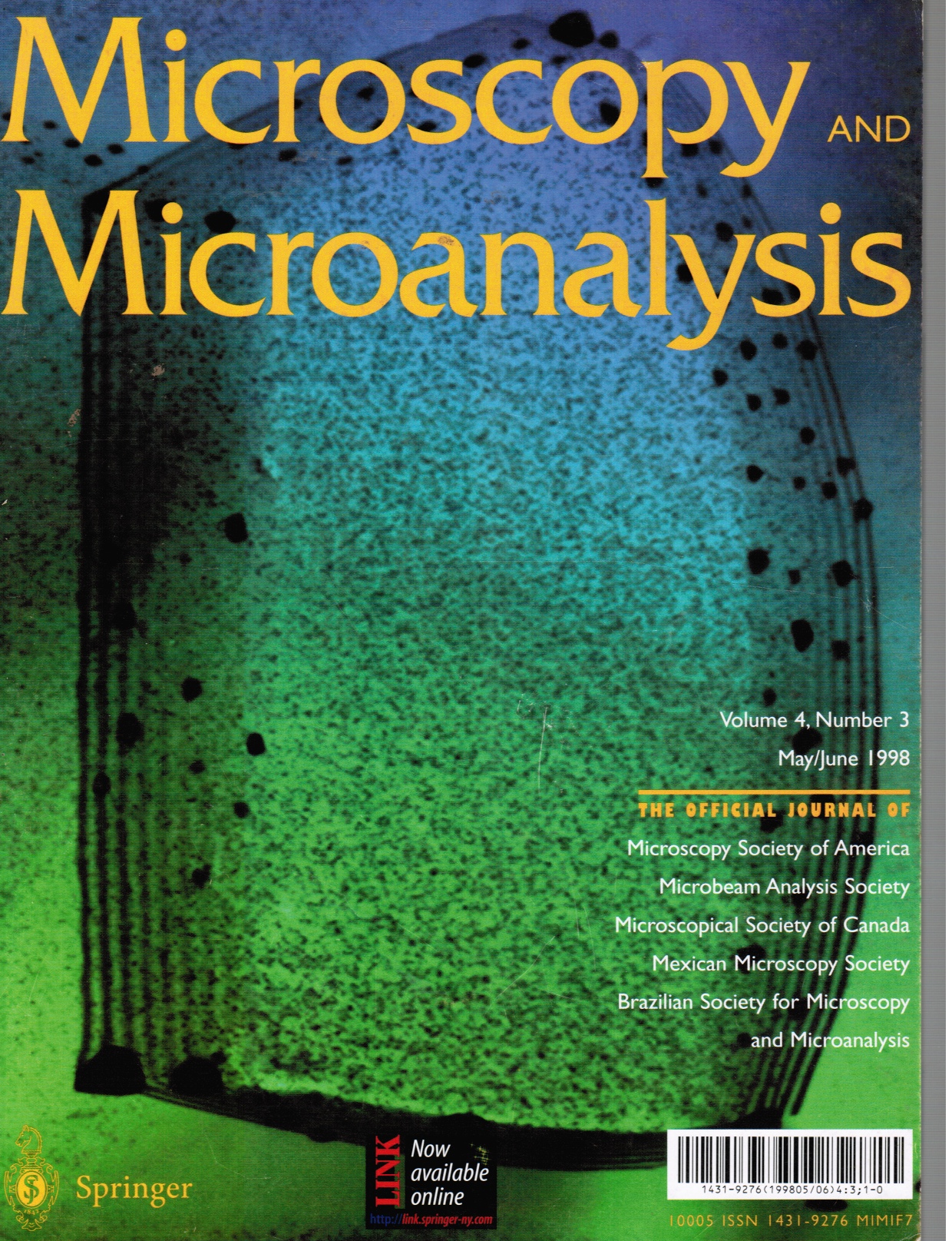 Image for Microscopy and Microanalysis: Vol 4, #3, May/june 1998