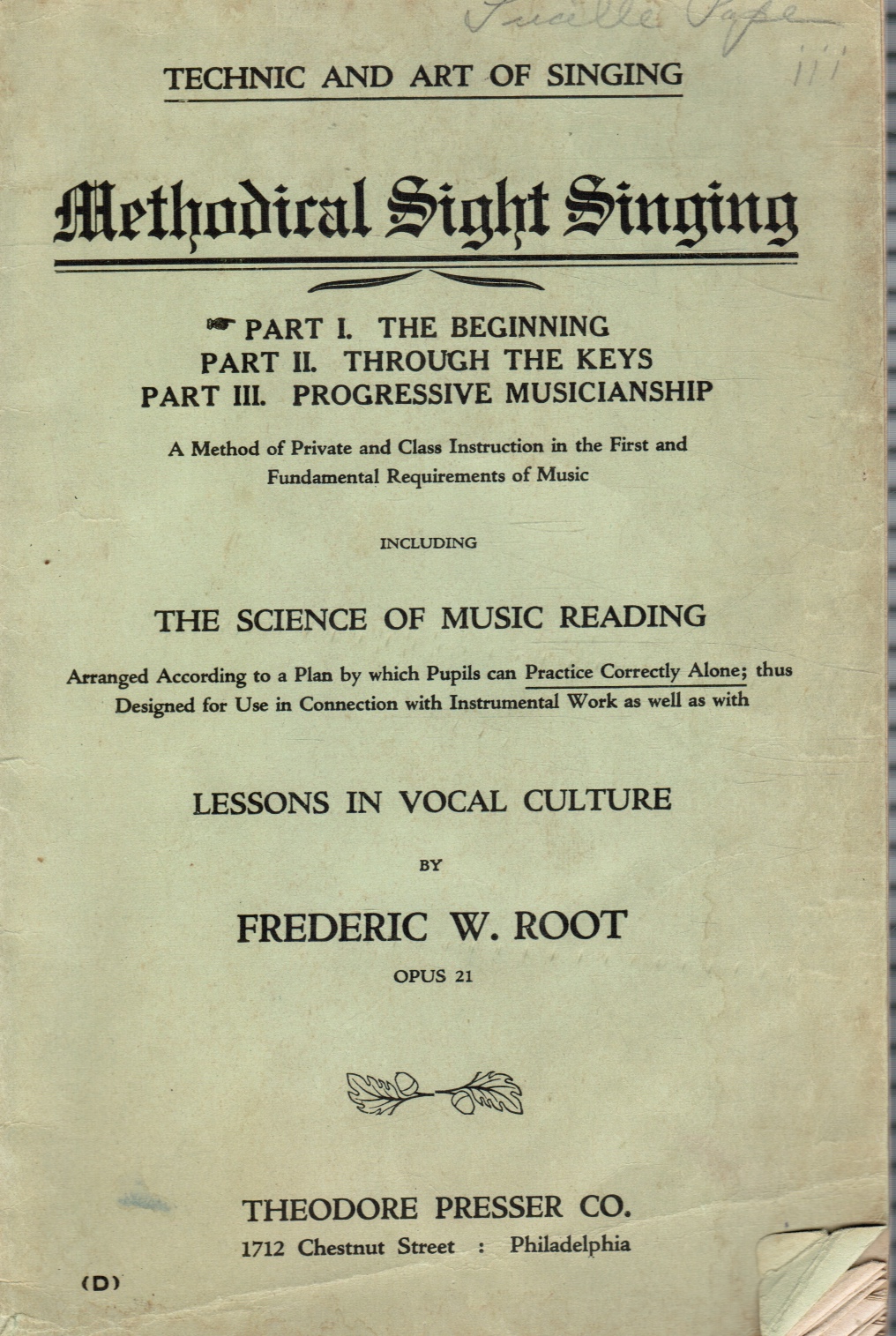 Image for Methodical Sight Singing: Technic And Art Of Singing