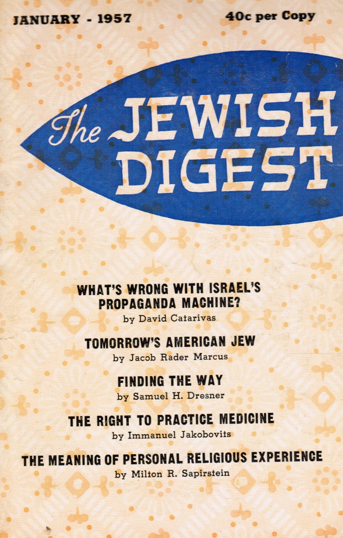 Image for The Jewish Digest: January 1957 Immanuel Jakobovits, Samuel Dresner, David Catariva, Sapirstein