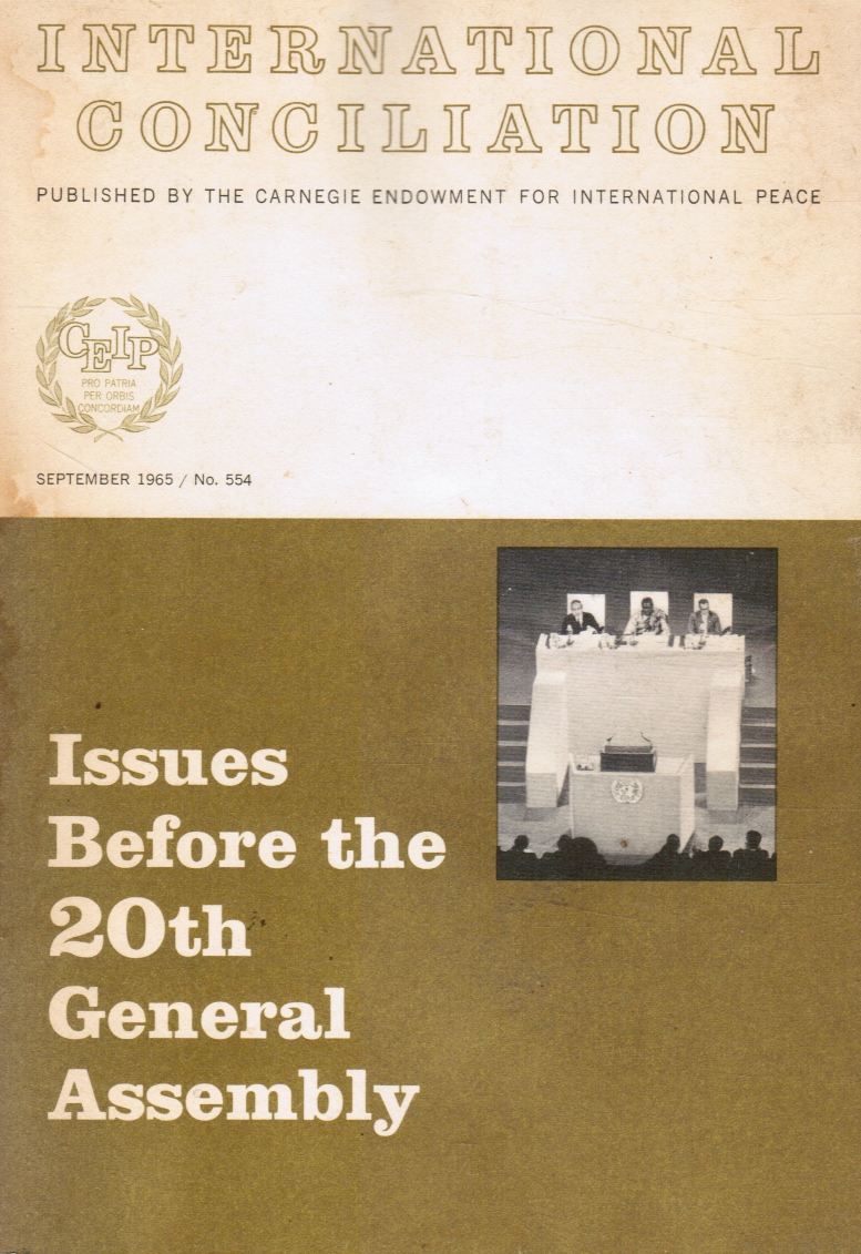 Image for Issues before the 20th General Assembly (United Nations) Human Rights, Arms Control, Atomic Energy,