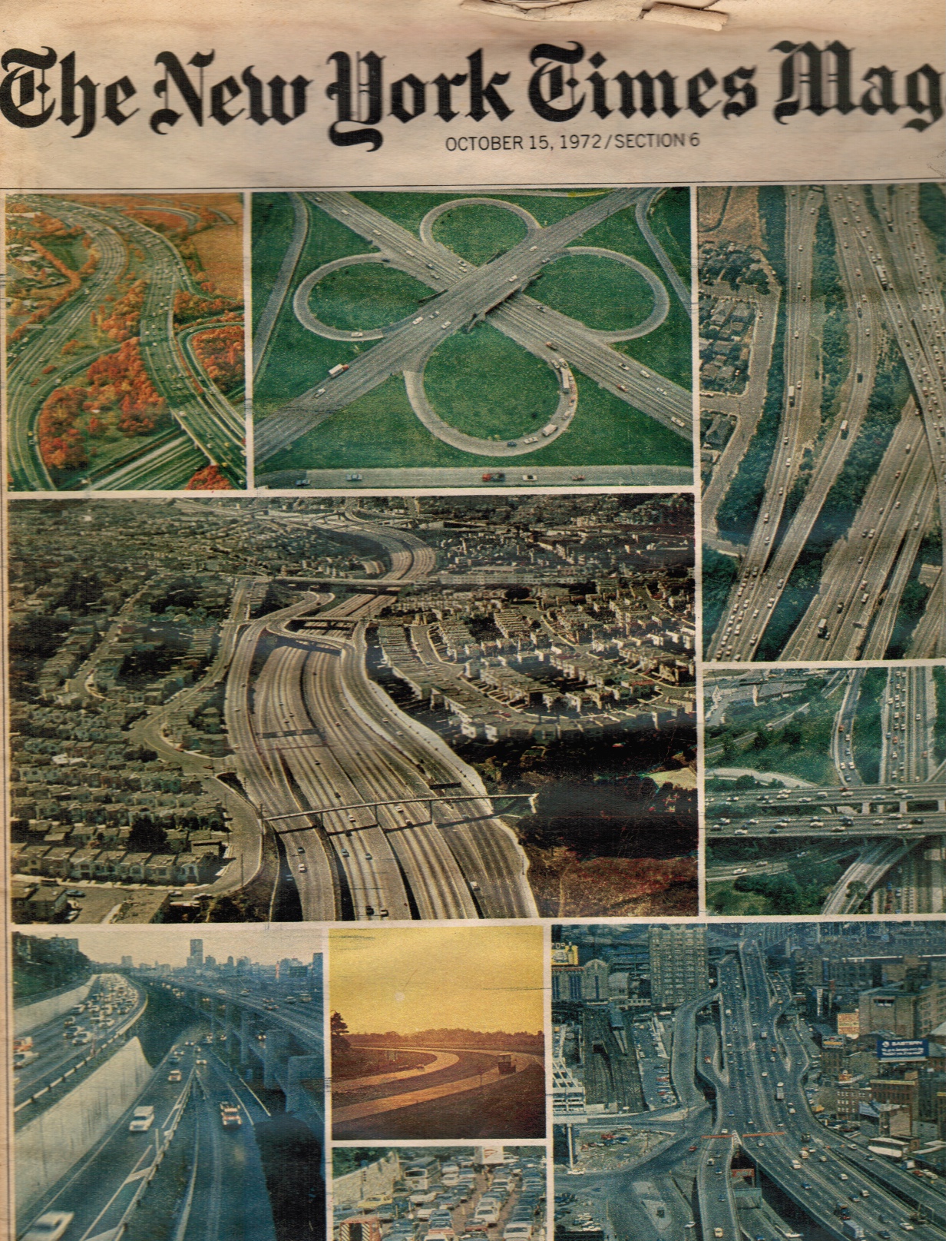 Image for 1972 the New York Times Magazine: October 15, 1972 Highway Fund, Richard Nixon, Sammy Davis Jr, Sargent Shriver, South Vietnam