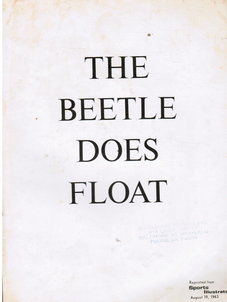 Image for The Beetle Does Float Volkswagon