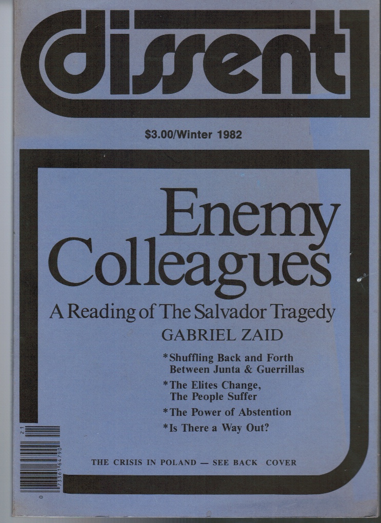 Image for DISSENT Magazine: Winter 1982 The Salvador Tragedy (Feature)
