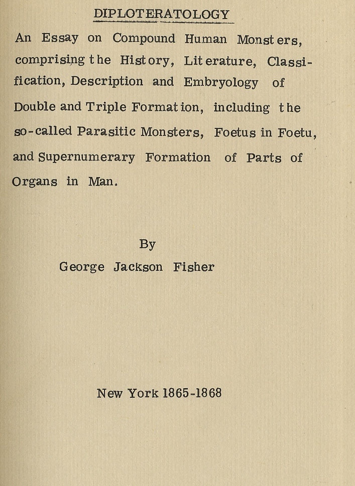 Image for Diploteratology: an Essay on Compound Human Monsters