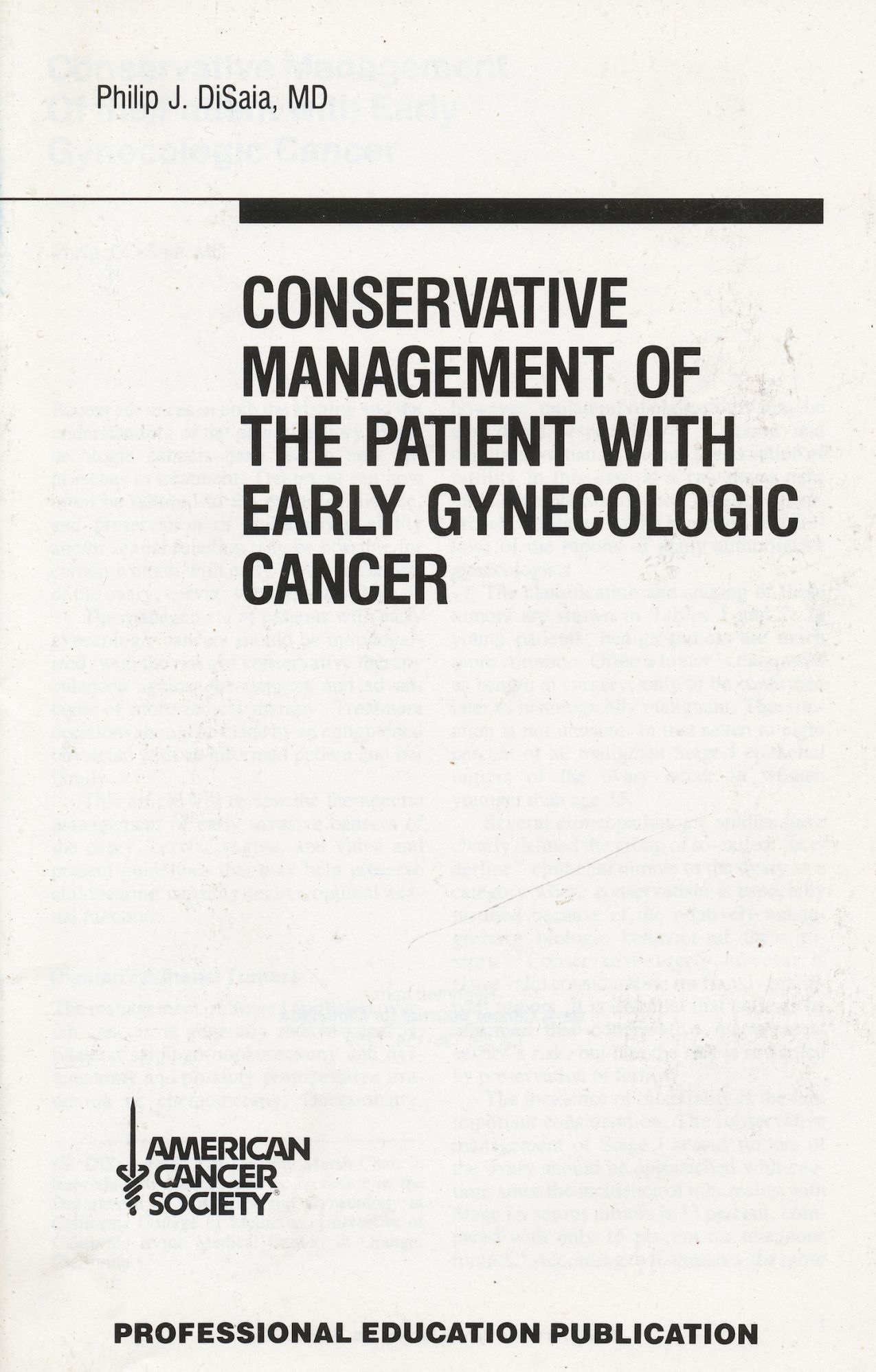 Image for Conservative Management of the Patient with Early Gynecologic Cancer