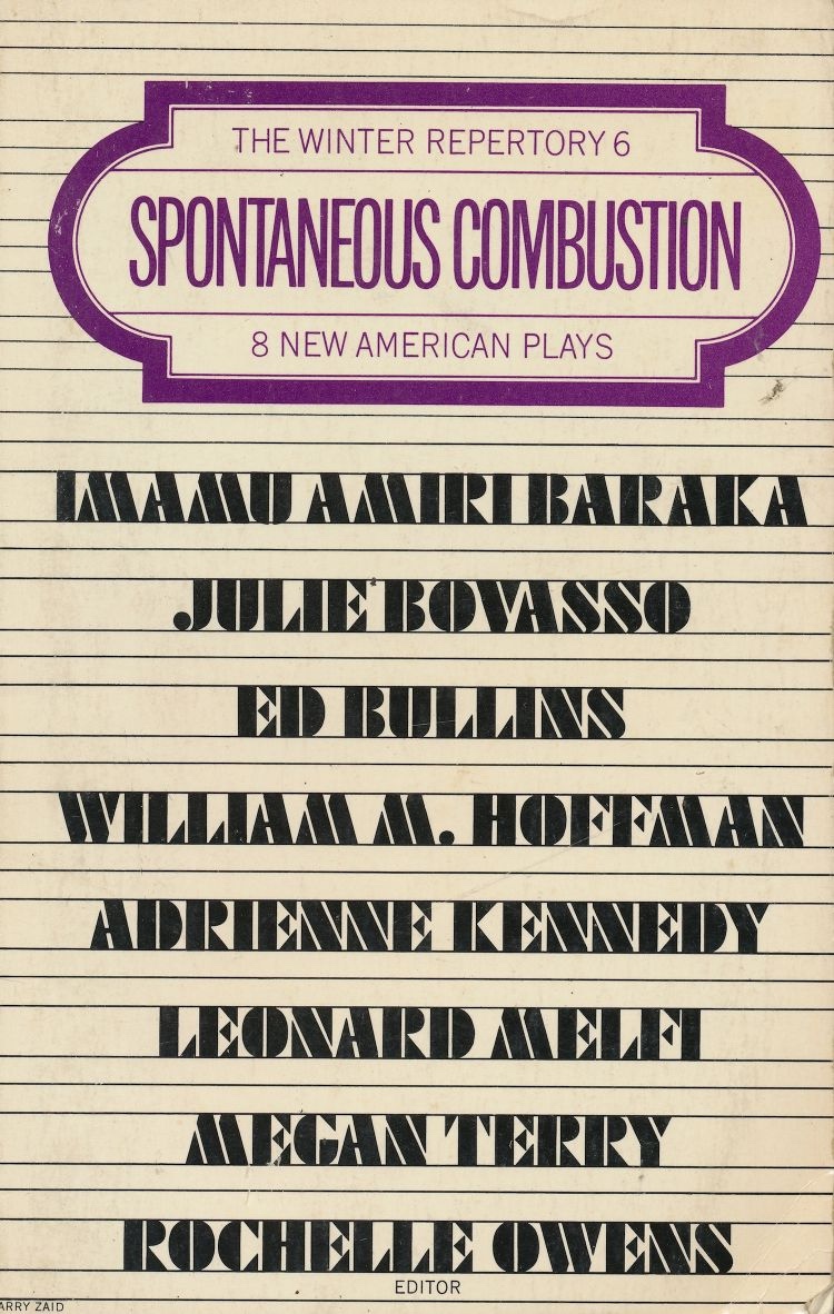 Image for Spontaneous Combustion: 8 New American Plays (Amira Baraka)