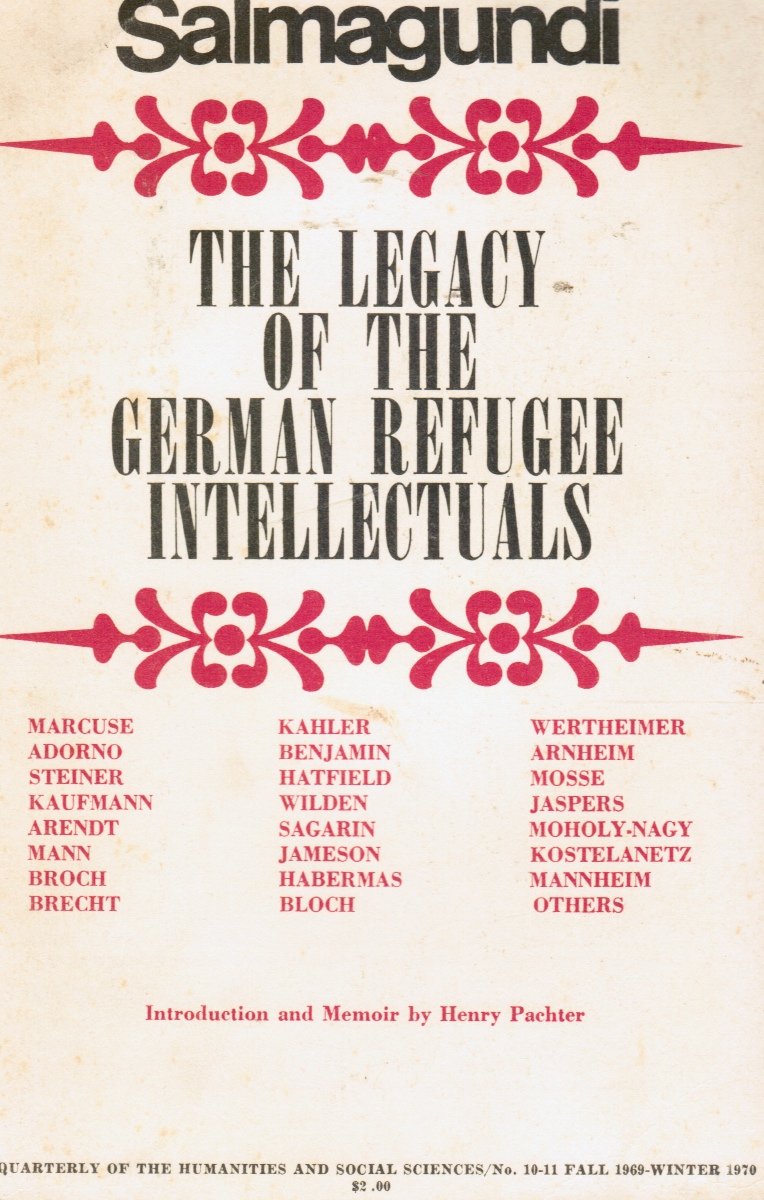 Image for Salmagundi Special Issue: the Legacy of the German Refugee Intellectuals