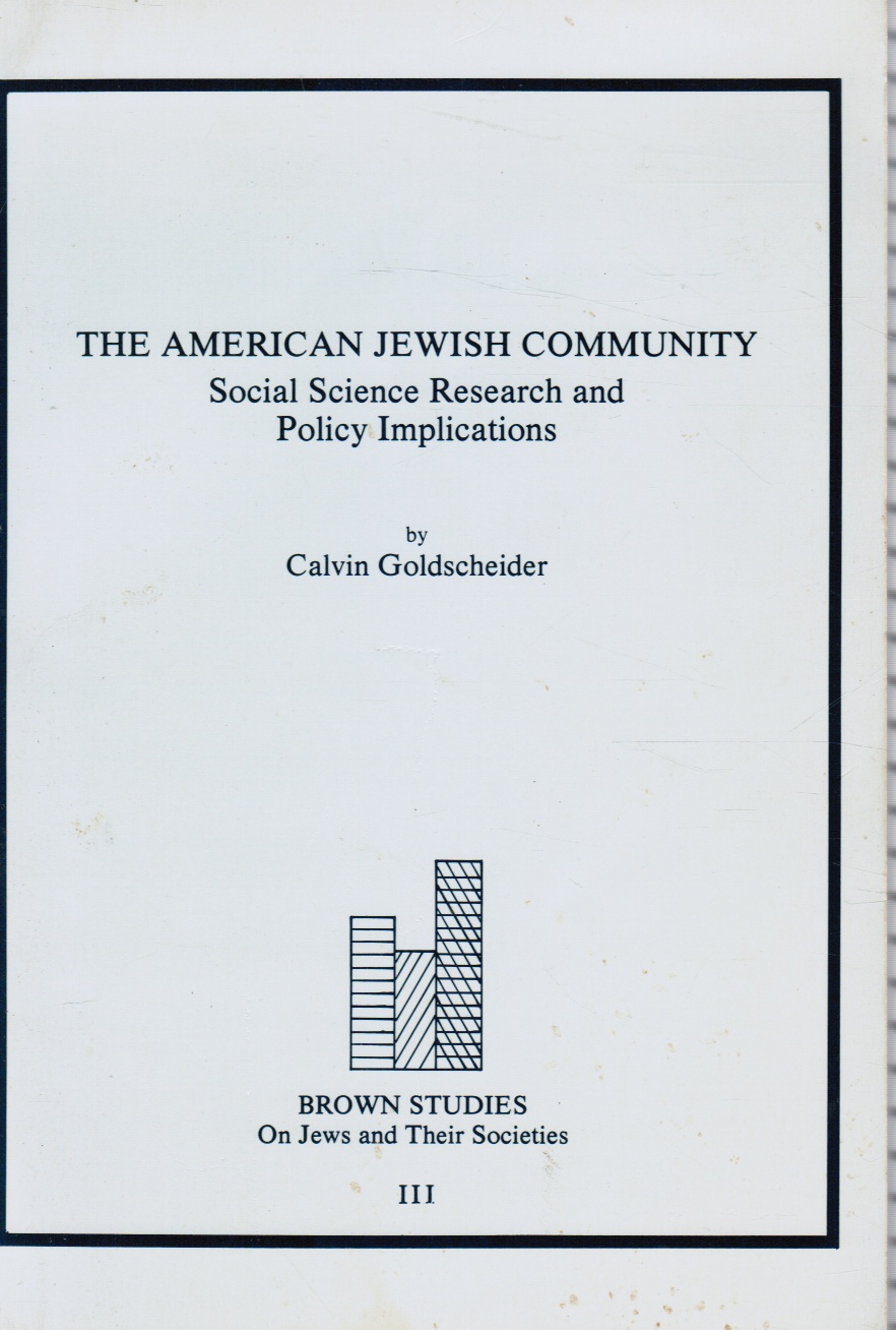 Image for The American Jewish Community: Social Science Research and Policy Implications
